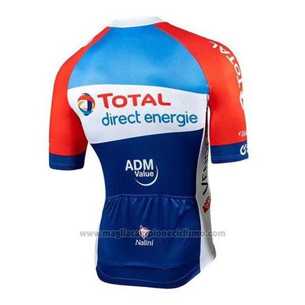 2020 Abbigliamento Ciclismo Direct Energie Rosso Blu Bianco Manica Corta e Salopette